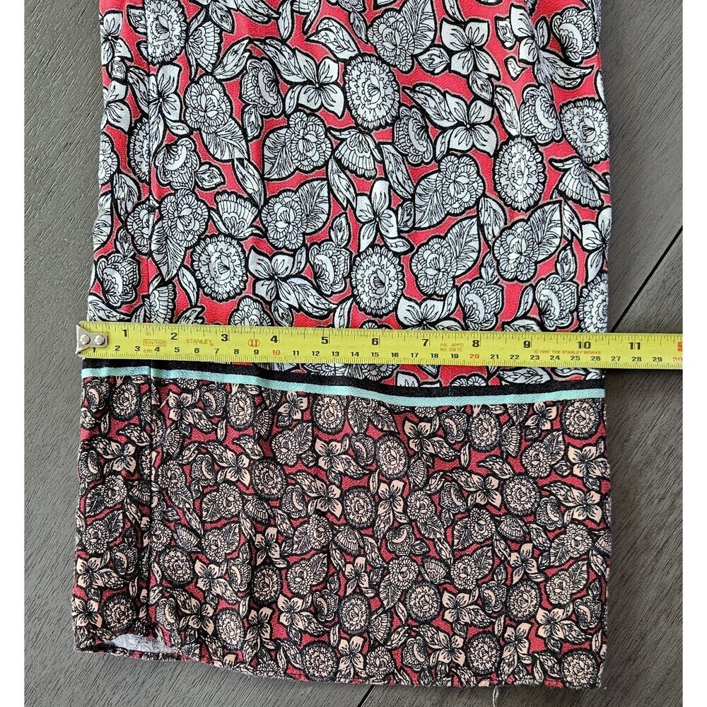 Democracy Red Floral Wrap Tie Wide Leg Jumpsuit S Short Sleeve Boho Festival - Picture 8 of 13